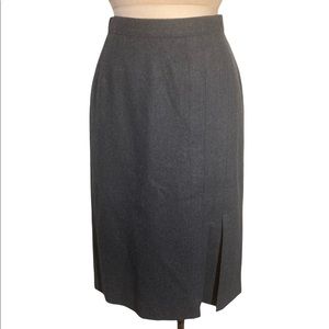 Evan Picone Vintage Wool Blend Midi Skirt Color Blue Size 4